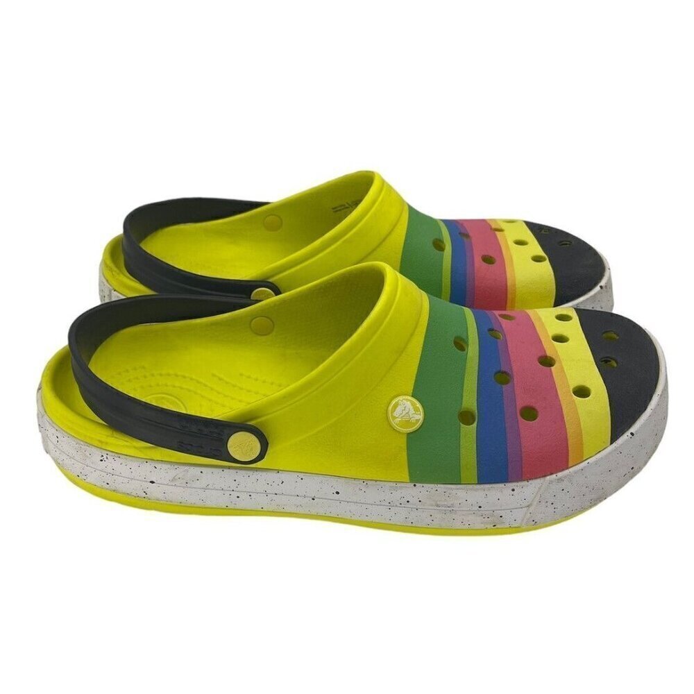 Crocs Colorburst Crocband Rainbow Pride Colorful Splatter Men's 11 205109 Rare